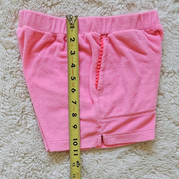 Crewcuts Soft Terry Cotton Shorts in Hot Pink with PomPom detail Size 10 - Picture 5 of 8